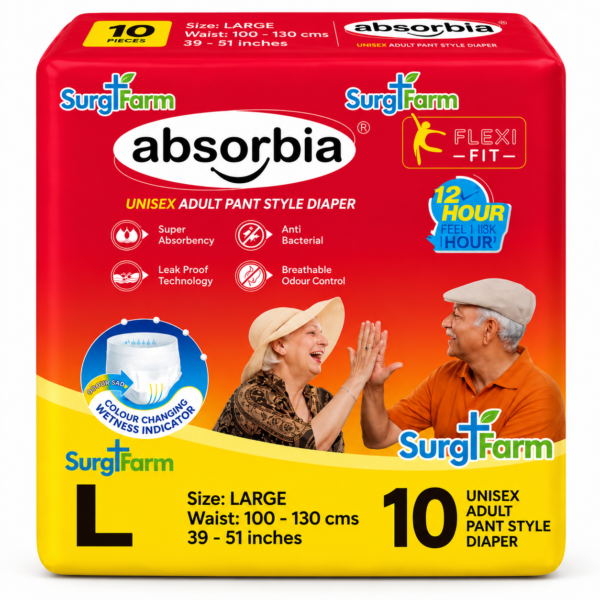 absorbia adult diaper l 10
