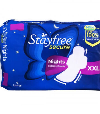 Stayfree Secure Nights Cottony Soft Comfort XXL Sanitary Pads – Pack of 6