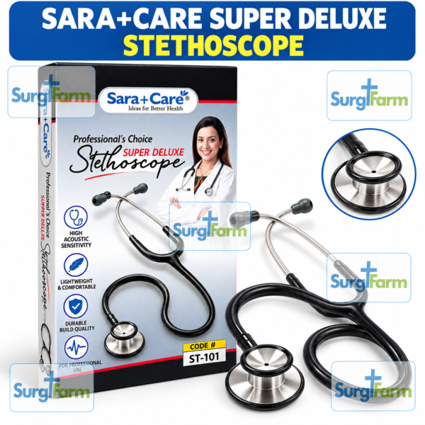 Sara Care Stethoscope with chest piece, tubing and earpieces