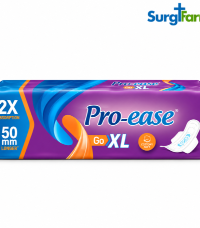 Pro-Ease Go XL Sanitary Pads – 50 mm Longer, 2X Absorption
