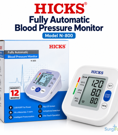 Hicks Digital BP Monitor with digital display and blood pressure cuff