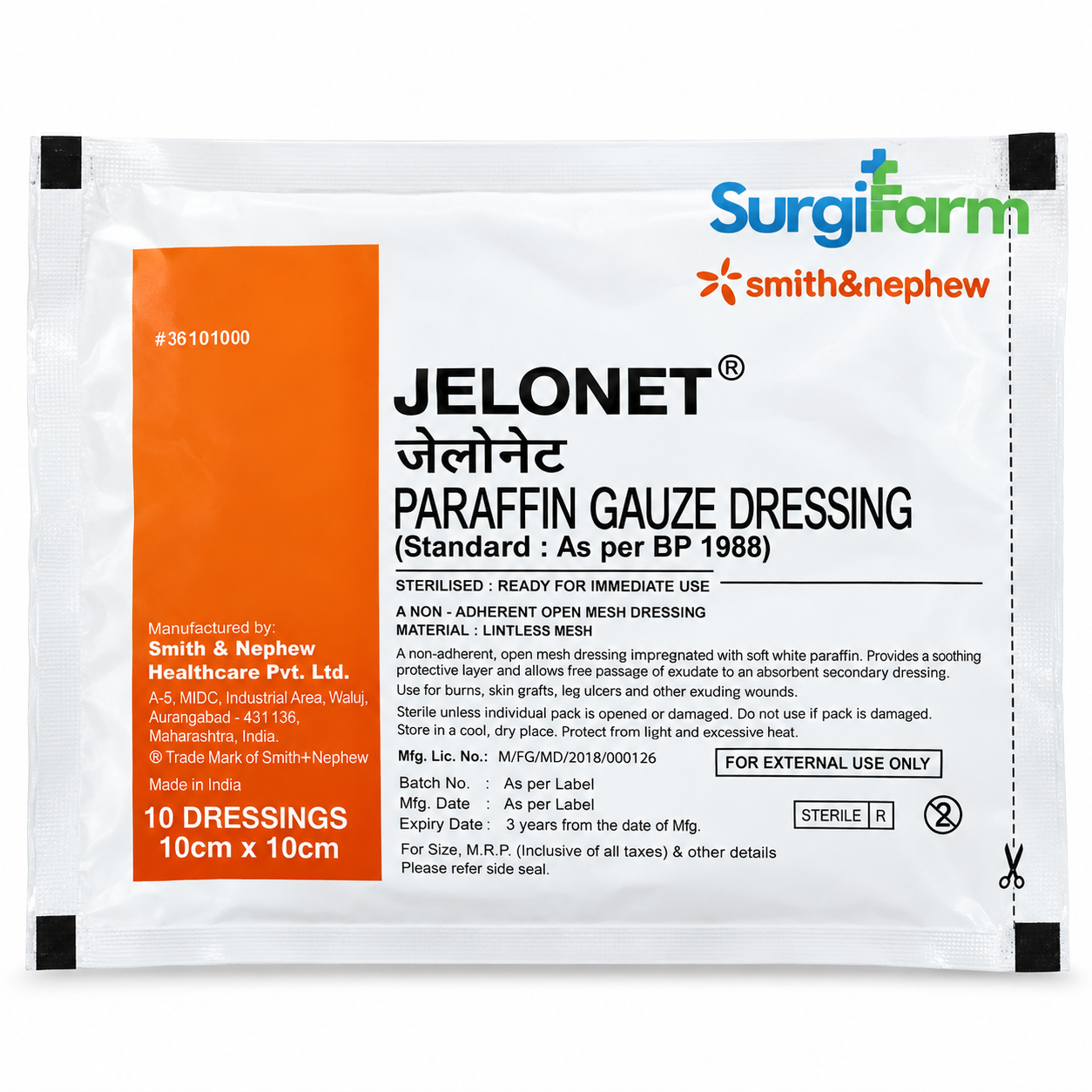 Jelonet Paraffin Gauze Dressing Pack JELONET Paraffin Gauze Dressing – Pouch Pack