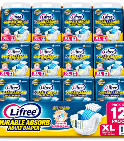 Lifree Adult Diaper Tape Type – Extra Large (Pack of 12)
