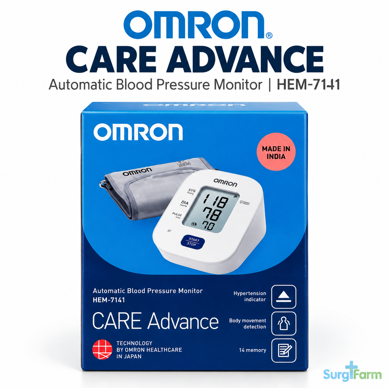 OMRON HEM-7140T1 Automatic Blood Pressure Monitor OMRON HEM-7140T1 automatic upper-arm blood pressure monitor