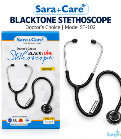 Sara+Care Stethoscope Deluxe with dual chest piece and rubber tubing