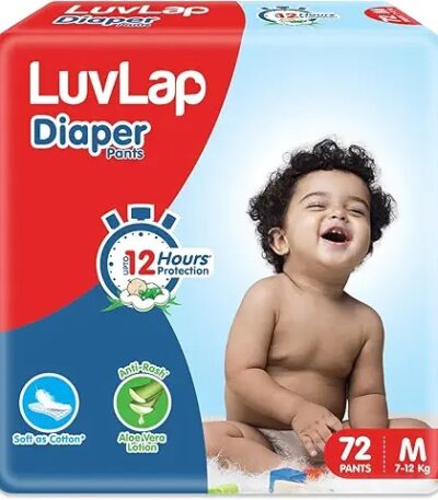 LuvLap Baby Diaper Pants L62 Medium M72 Pieces
