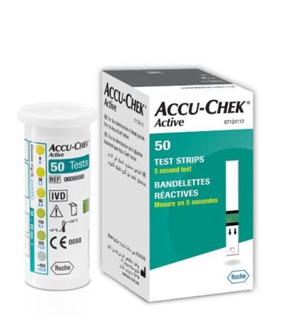 Accu-Chek Active Test Strips pack of 50 for Accu-Chek Active Glucometer