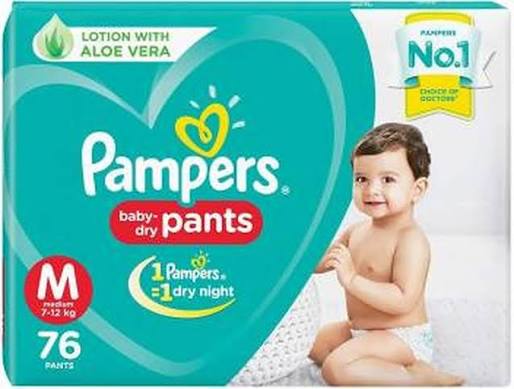 Pampers Baby Dry Pants M 76 Count Pampers Baby Dry Pants M 76 Count Medium Size Baby Diapers