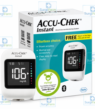 Accu-Chek Instant Glucometer with Bluetooth connectivity and backlit display